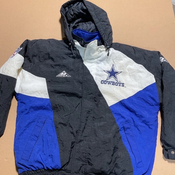 Vintage 90s Dallas Cowboys Apex One Hooded Jacket Mens M-M Pro Line NFL - Picture 8 of 16